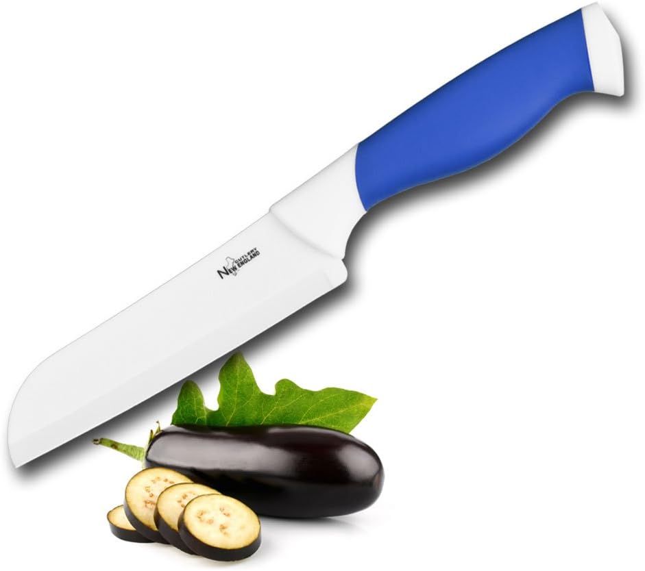 New England Cutlery Ceramic Santoku Knife, 5", Blue