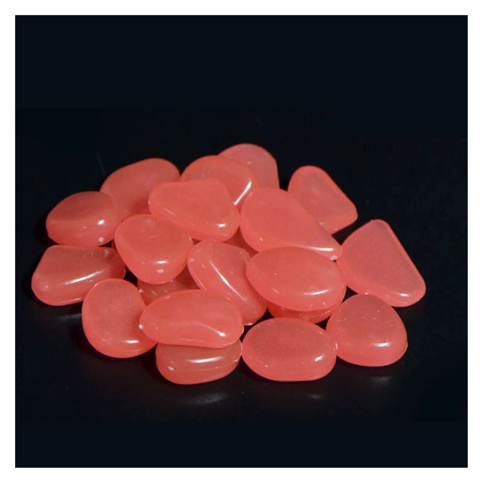 Piedras Guijarros Decoración de jardín piedras luminosas brillo guijarros decorativos al aire libre peces tanque decoración guijarro rocas acuario cáscara mezcla color azul ( Color : Orange , Size : 4