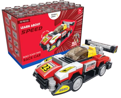 Image of 8-in-1 Super Racing Car Red Star (98 Pieces) | Learn About Speed | Building Block Set for Kids Age 6+ | STEM Educational Toy | Build, Collect & Create Mega Robot | Science & Learning Toy