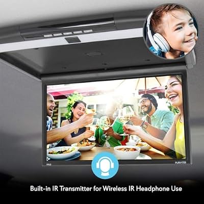 Car TV 17.3 16:9 Ultra-Thin Screen 1080P Video Car Overhead Player Roof Mounted Monitor HDMI Port 1920 * 1080,Black