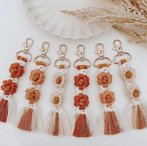 HanCheng Macrame Yarn Set, 60m, 3mm, 3 Colors (Beige, Bordeaux, Dusky Pink) With 40 Wooden Beads, 6 Rings, 2 Sticks, 3 Keyrings - Image 4