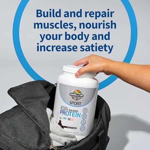 Image of Garden of Life Organic Vegan Protein Powder with Probiotics, BCAAs, NSF Certified, Gluten Free & Sport, Non GMO, Sport Protein Powder, 19 Servings, Chocolate (Pack of 6)