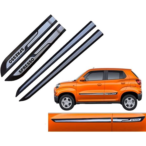 Car Window Side Door Beading Silver/Black Moulding for SPresso (Set of