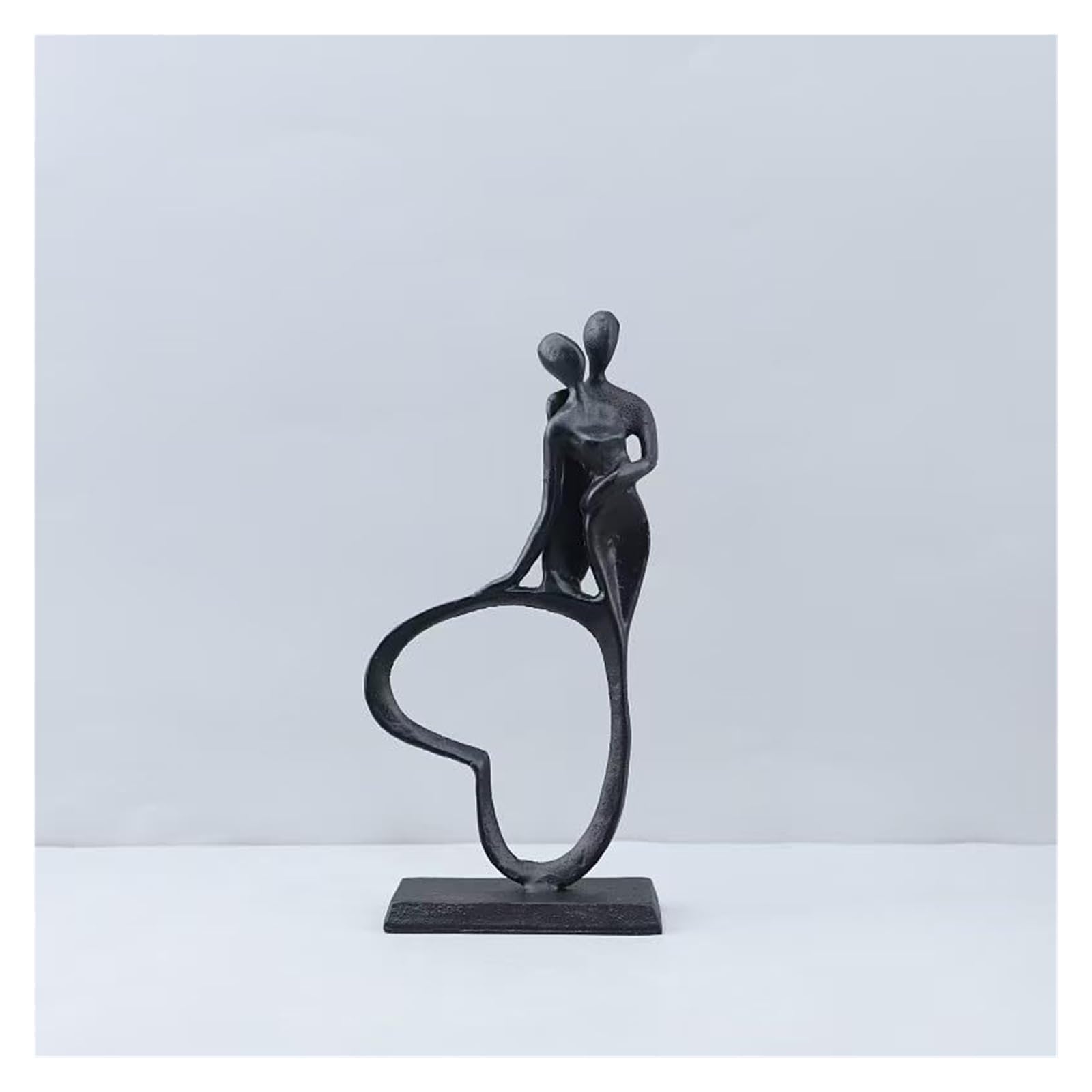FriendshipHome Desk Figurines Nordic Creative Abstract Cast Iron Love Couple Sculpture Figurine Statue Home Décor Accents