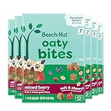 Beech-Nut Toddler Snacks, Oaty Bites with Fruit & Whole Grains, Mixed Berry Toddler Snack Bites for Toddlers 12 Months & Older, Pack of 6 Boxes (42 single-serve bags)