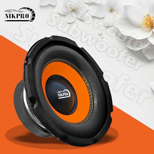 Image of NIKPRO 10-Inch Car Subwoofer Speaker | 1000W Peak Power, 250W RMS | 4 Ohm | 4-Layer Copper Voice Coil | Deep Bass for Car, Home & Theater | Black & Orange