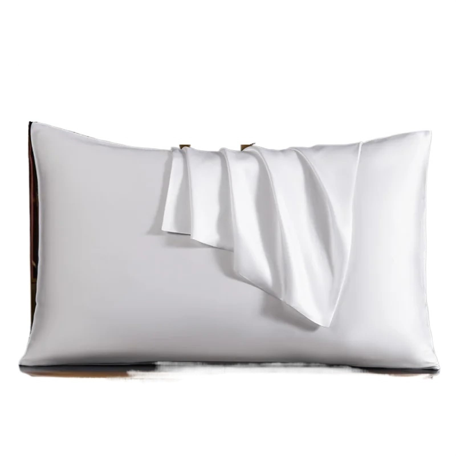 Natural Mulberry Silk Pillow Case 50x70 65x65 Real Silk Protect Skin Pillowcase(White,48x74cm 1pc)