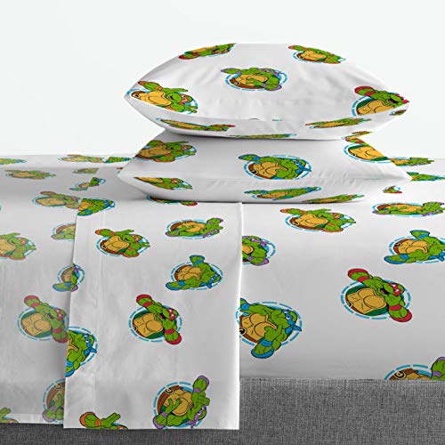 Image of Jay Franco Nickelodeon Teenage Mutant Ninja Turtles Green Bricks 7 Piece Bed Set-Includes Reversible Comforter & Sheet Set Bedding-Super Soft Fade Resistant Microfiber Official Nickelodeon Product