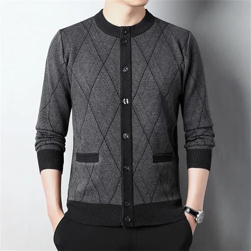 Men's Sweater Cardigan Knitted Casual O Neck Long Sleeve Single Breasted Cardigan Sweater2