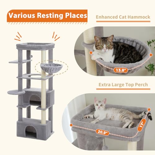 Árbol para gatos PEQULTI 68'' para gatos grandes gris miniatura 2