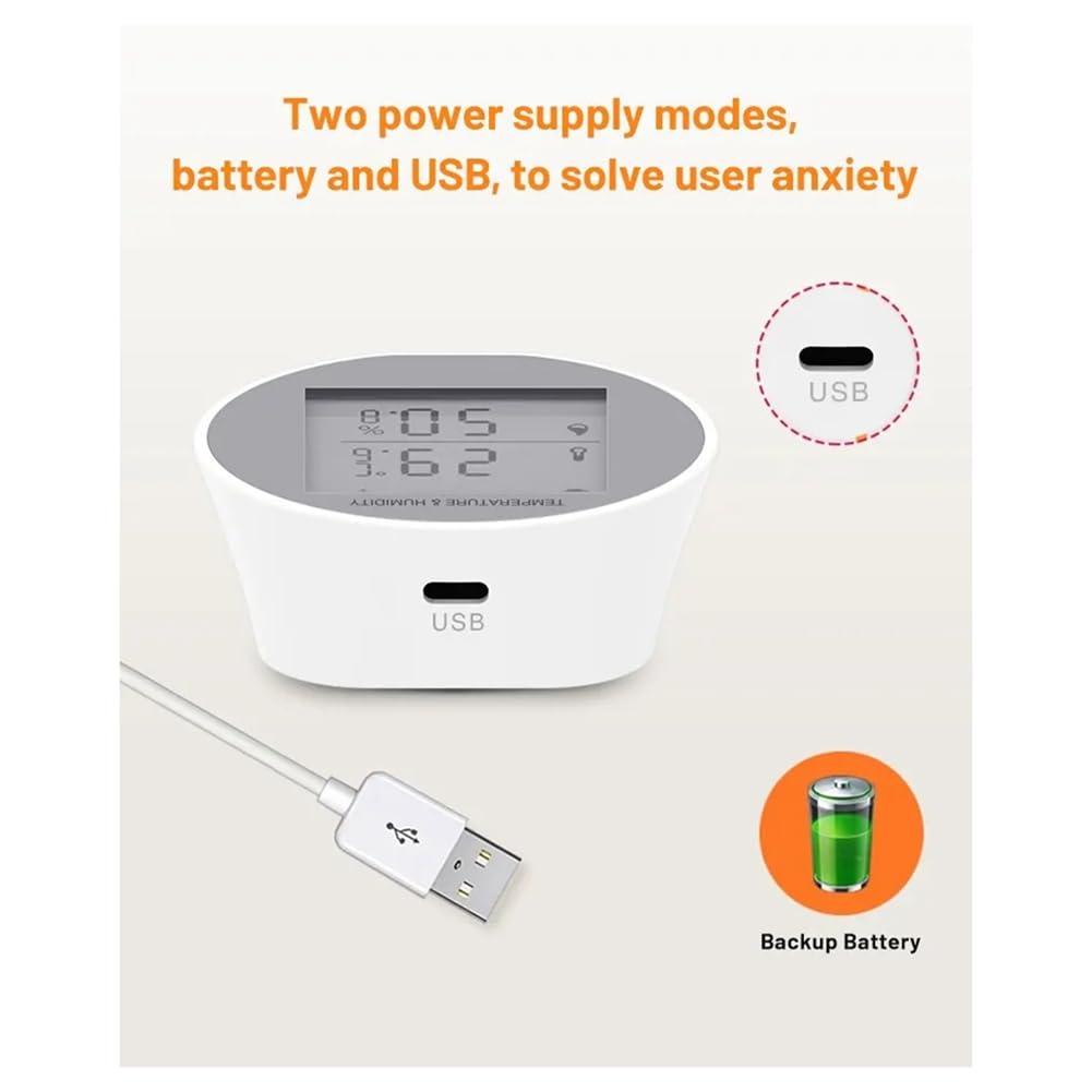 Tuya Wifi Capteur de Température et D'Humidité Hygromètre D'Intérieur Détecteur de Thermomètre Application Smart Life Alimenté par Batterie ou USB