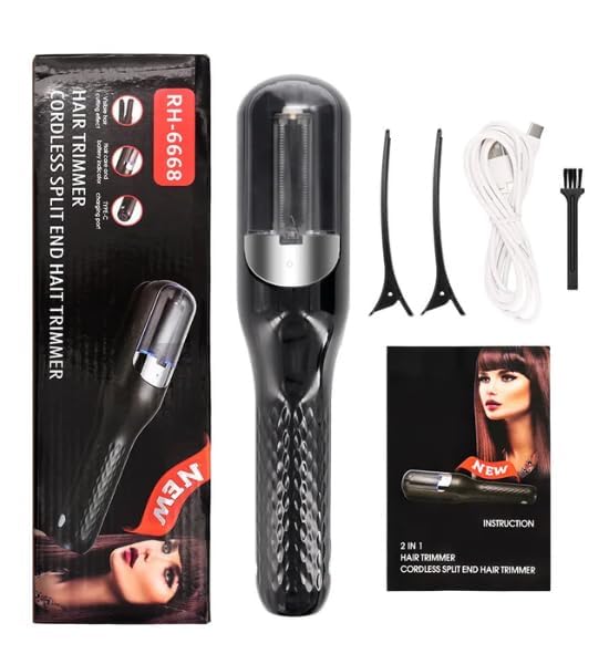 zynto 2025 automatic hair split end remover machine rechargeable 2-in-1 splitend pro hair cutter for frizzydry, damaged,broken,curly types,ideal for women seeking healthyhair women beauty styling tool new. (standard)