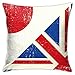 Funda de Cojine Funda de Almohada de Bandera de inglés y de Japón Funda de Almohada Cuadrada Decorativa Funda de cojín sólido Suave para sofá Coche de Dormitorio 18 x 18 Pulgadas