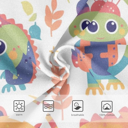 KLL Colorful Pattern with Cute Chameleons Little Boys Cotton Athletic Underwear Cute Children Undies3