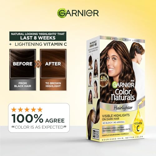 Image of Garnier Color Naturals Hairlighter | No Bleach No Ammonia | Natural Looking Highlights on Dark Indian Hair | Lasts Upto 8 weeks | 48g + 72ml + 5ml