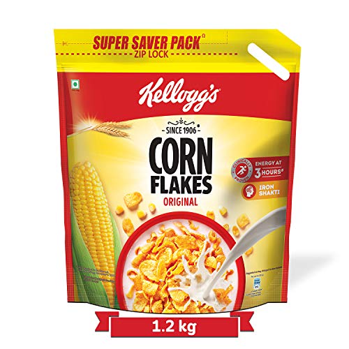 Kellogg’s Corn Flakes Original, High in Iron, High in B Group Vitamins, Breakfast Cereals, 1.2 kg Pack