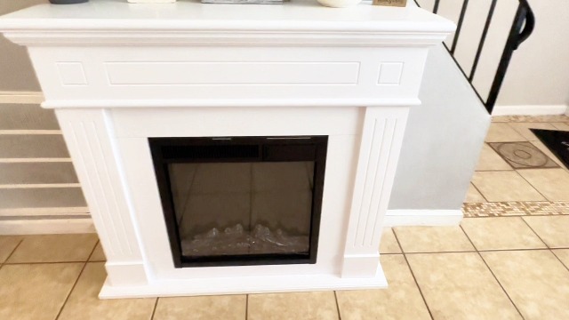 R.W.FLAME Electric Fireplace Mantel Wooden Surround Firebox