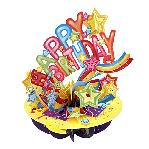 Carte pop-up 3D anniversaire Santoro Pirouette avec étoiles filantes pour offrir