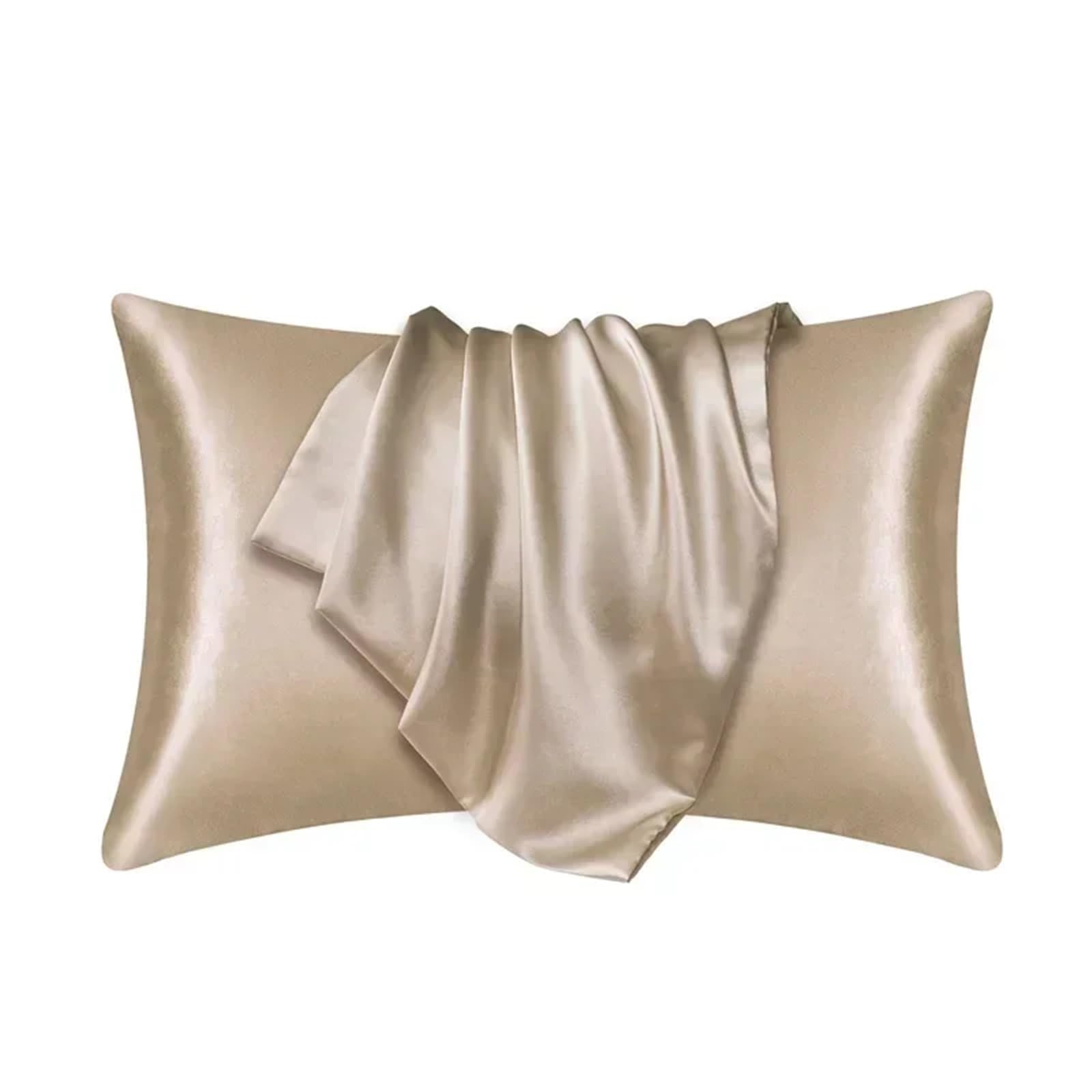 Silky Pillow Covers, 2pc Silk Pillowcase 40x80cm Multicolor(Green)