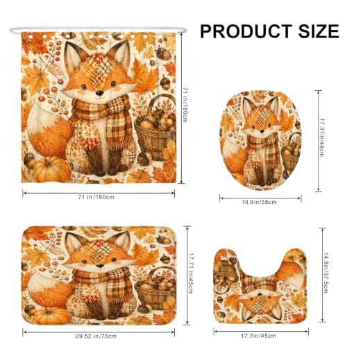 Rideau de douche citrouilles 183x183 avec tapis polyester
