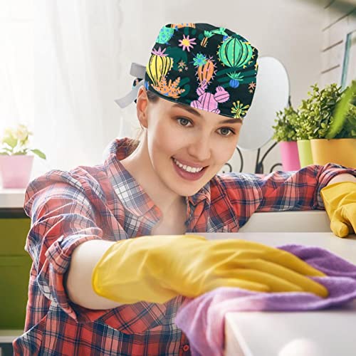 Casquettes de travail ajustables JDEZ avec motif cactus respirant