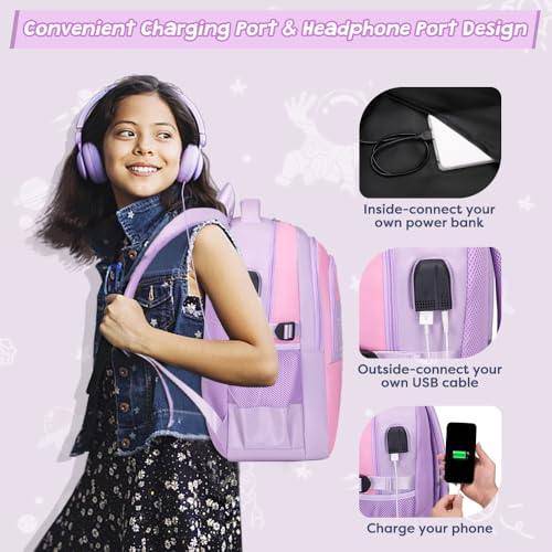 Image of ACESAK Astronaut Backpack for Girls - Girls Backpack with Lunch Bag