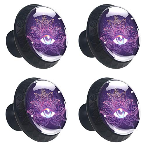 Boutons de meuble violet oeil géométrique pour relooker une commode - 2