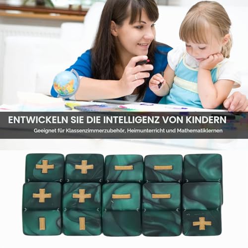 SPYMINNPOO 20-teiliges Wrfel-Set, Frherziehung Mathe-Unterricht, Lernspielzeug fr Kinder und Lehrer, Mehrere Farben Optional (Grn)