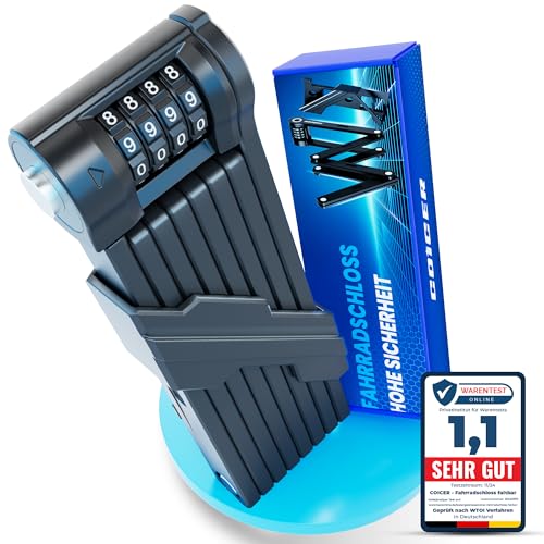 COICER Fahrradschloss Faltschloss 120cm，Fahrrad Zahlenschloss...