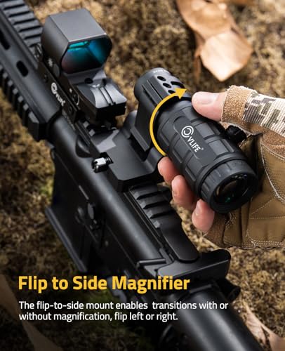 CVLIFE EagleFeather S02 Multiple Reticle Red Dot and Magnifier Combo, 40mm Large Lens Red Dot with 3X Magnifier, Absolute Co-Witness, Open Reflex Optics Sight with Flip-to-Side
