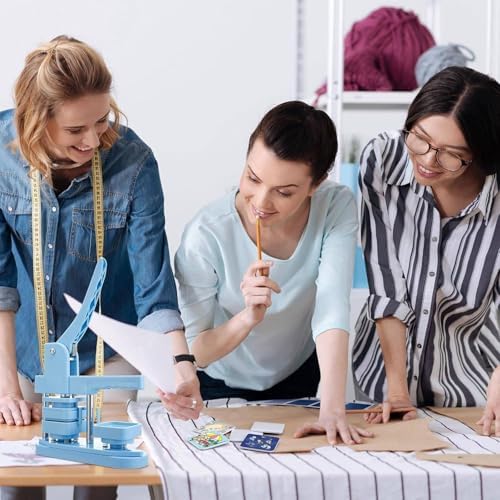 DIY 50mm Button Maker - Customizable Fridge Magnet Badges, Easy-to-Use Craft Machine for Personalized Pins, Ideal for Crafters, Blue Color