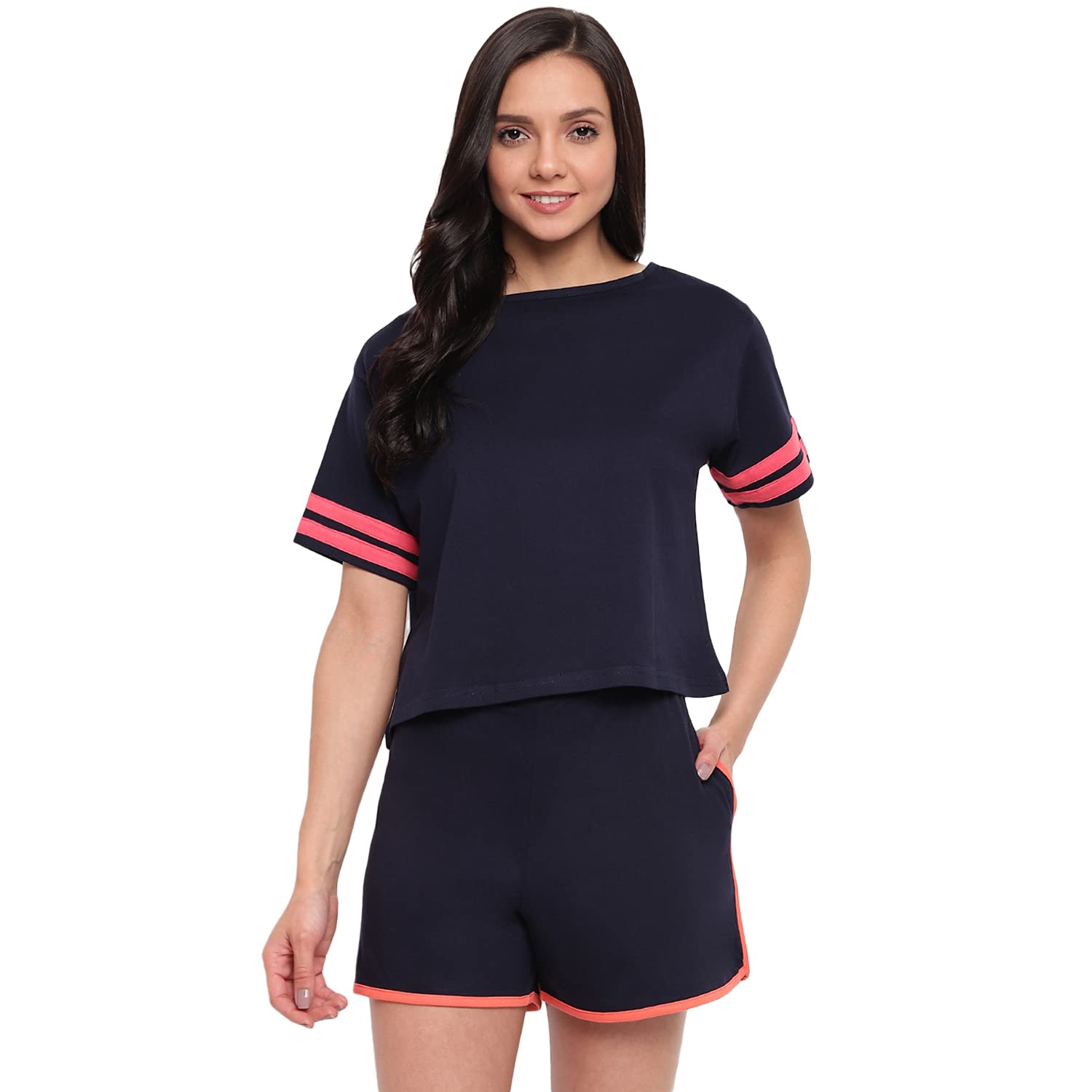 Style DunesWomen's Cotton Striped Night Suit Set Pack of 1