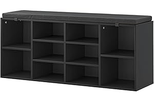 Spacious and Sleek: Shoe Storage Bench with 10 Spacious Cubbies