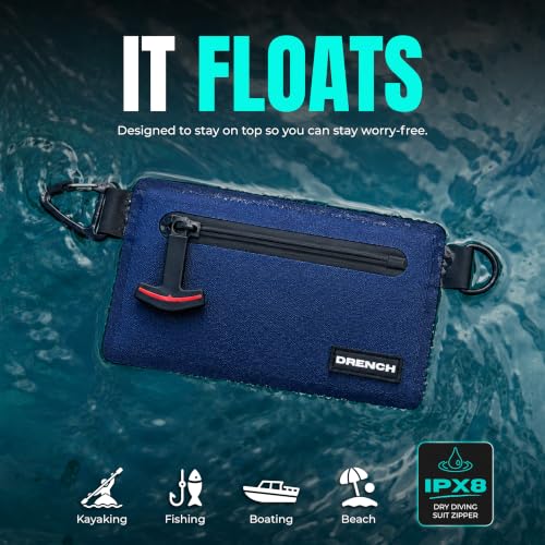 Image of Drench RFID Waterproof Floating Wallet IPX8 Dry Bag for Cards & Cash, Blue