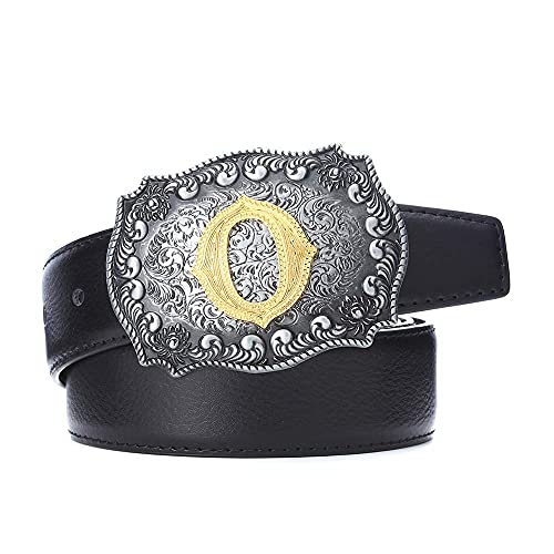 Image of HUABOLA CALYN Belt Buckle Men, Western Cowboy Rodeo Small Alphabet Letter ABCDMRJ to Z Initial Belt Buckles for Women