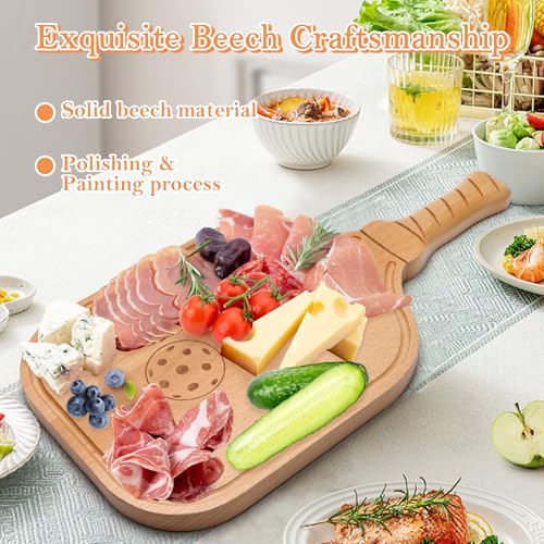 Tablero para Snacks en Forma de Raqueta de Pickleball, Tabla de Cortar y Tabla para Quesos y Embutidos de Madera con Asa miniatura 5