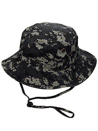 MG Men's Washed Cotton Twill Chin Cord Outdoor Hunting Hat, Suburb Digital, XL