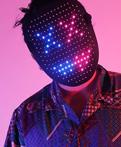 MOYACA Led Mask with Gesture Sensing, Light up mask with 50 Pattern Display for Kids/Men/Women LED Halloween Mask for Costume Cosplay Party