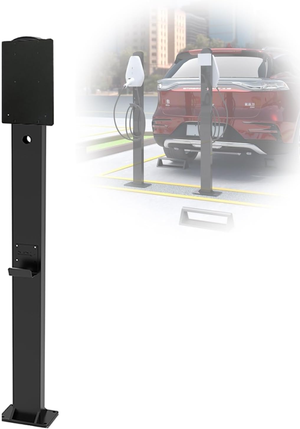 EV Charger Pedestal Outdoor Electric Vehicle Stand Freestanding Charging Station Stand,Outdoor EV Charging Stand, Wall Connector Charger Pedestal Base, Electric Vehicle Charging Stations, EV