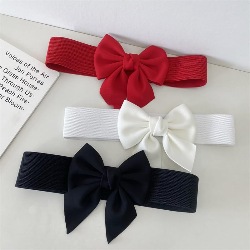 Women's Wide Bowknot Belt Vintage Stretchy Bow Belt Corset Waistband for Party Casual Matching Women Dresses4