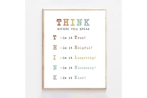 The Power of Thoughtful Words: Think Before You Speak Sign - Boho...