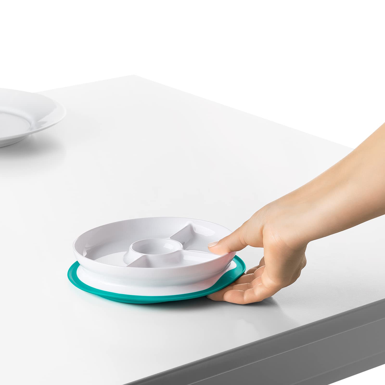 Oxo Tot Piatto Per Pappe Con Divisorio Lampone - 2 Scomparti Da 120ml, Antiscivolo, Con Coperchio - 6