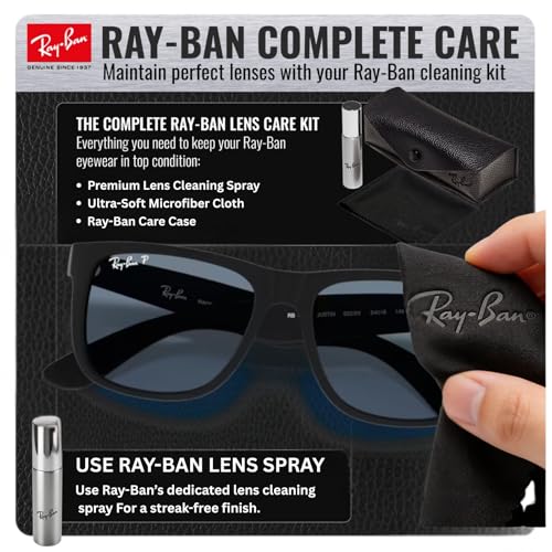 Image of Ray-Ban RB4165 JUSTIN CLASSIC Square Shaped Sunglasses for Men with Official RAYBAN Eyewear Kit