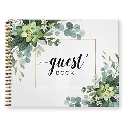 Canopy Street Hardcover Lush Greenery Wedding Guestbook / 120 Lined