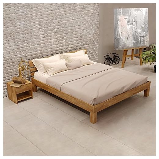 Krok Wood Massivholzbett Julia mit Kopfteil in Eiche (140 x 200 cm)