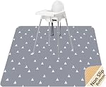 Splat Mat for Under High Chair/Arts/Crafts, WOMUMON Washable Spill Mat Waterproof Anti-Slip Floor Protector Splash Mat, Messy Mat and Table Cloth