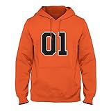 Quarter Mile Clothing Original Classic General 01 Orange Charger Sweat à capuche pour homme, Orange, XXL