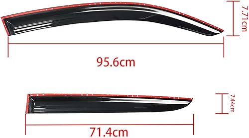 Miniatura 6 de Paquete de 4 deflectores de ventilación para ventana lateral, protector contra la lluvia, ondulado, negro, tintado, repuesto para 2017-2020 C-HR
