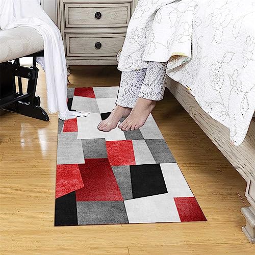 Alfombra de pasillo beige de 40x420 cm lavable y antideslizante con diseño abstracto 3