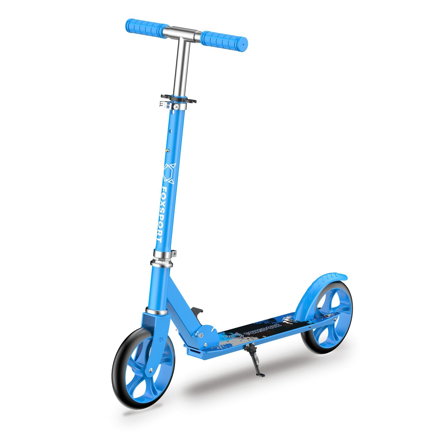 Patinete para Adolescentes y Adultos Plegable de Hierro, Manillar Ajustable de 3 Niveles, Ruedas Grandes, Max Support 120kg